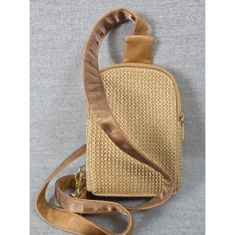 Summer Straw Sling Bag Small Crossbody Bag Beach Fanny Pack Reversible Strap NEW